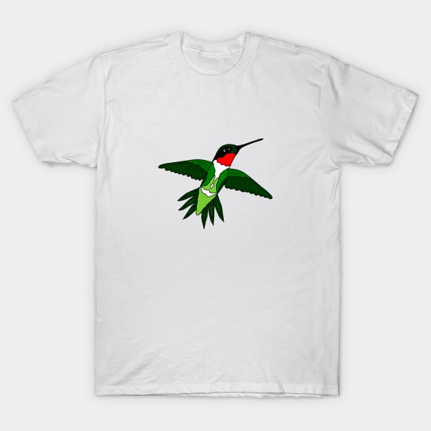 Colorful Ruby-Throated Hummingbird T-Shirt by WarriorWoman